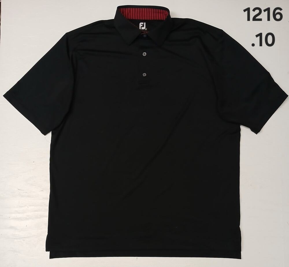 Foot Joy (XL) Black Button Short Sleeve Collar Polo Shirt